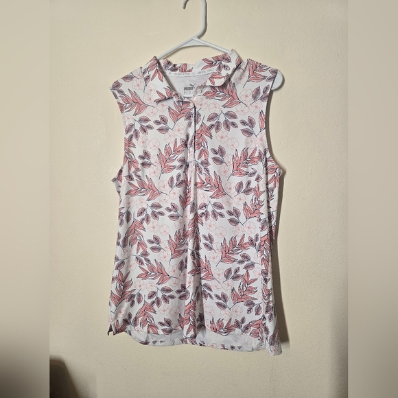 Puma Golf Pink and Purple Fitted Blouse with Peter Pan Collar - Picture 1 of 3